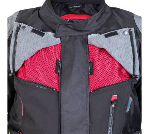 Чоловіча мотокуртка W-TEC Tomret NF-2220 - чорно-сірий / 3XL