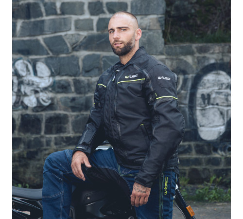 Мото-куртка W-TEC Progair - розмір S / чорний-флуо