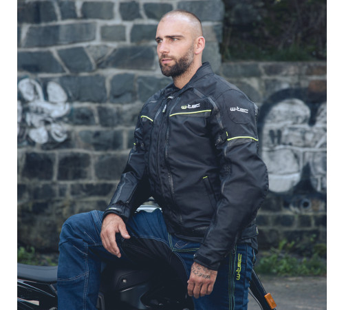 Мото-куртка W-TEC Progair - розмір S / чорний-флуо