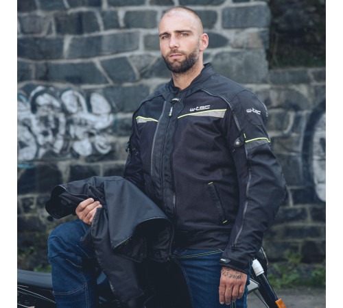 Мото-куртка W-TEC Progair - розмір S / чорний-флуо