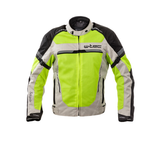 Чоловіча літня мото-куртка W-TEC Saigair - розмір S / флуо-жовто-сірий