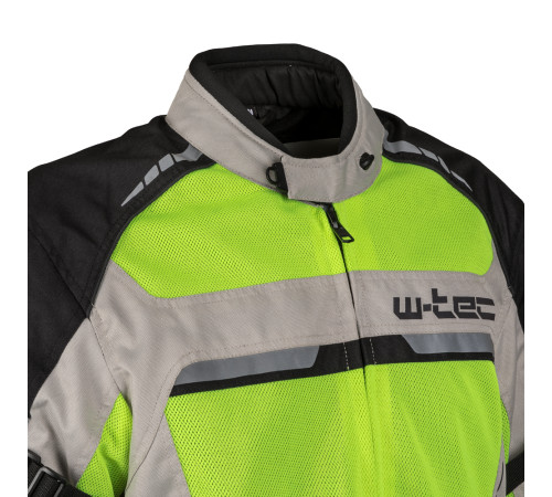 Чоловіча літня мото-куртка W-TEC Saigair - розмір S / флуо-жовто-сірий