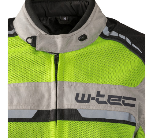Чоловіча літня мото-куртка W-TEC Saigair - розмір S / флуо-жовто-сірий