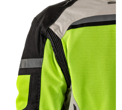 Чоловіча літня мото-куртка W-TEC Saigair - розмір S / флуо-жовто-сірий