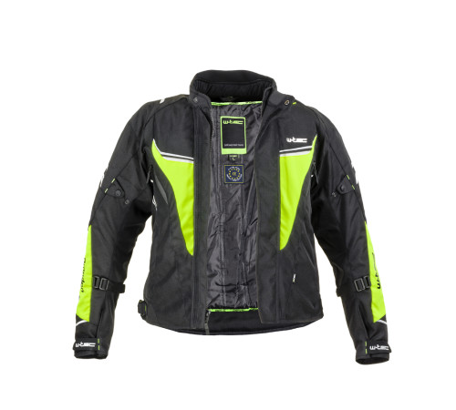 Чоловіча мото-куртка W-TEC Brandon - розмір XL, чорно-флуо-жовта