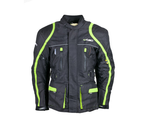 Чоловіча мотокуртка W-TEC Glomnitz NF-2205 - чорно-зелений / 5XL
