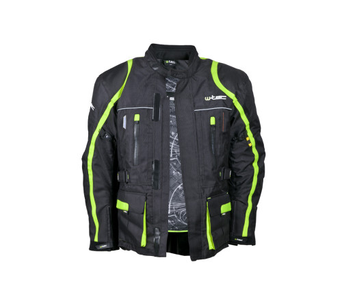 Чоловіча мотокуртка W-TEC Glomnitz NF-2205 - чорно-зелений / 5XL