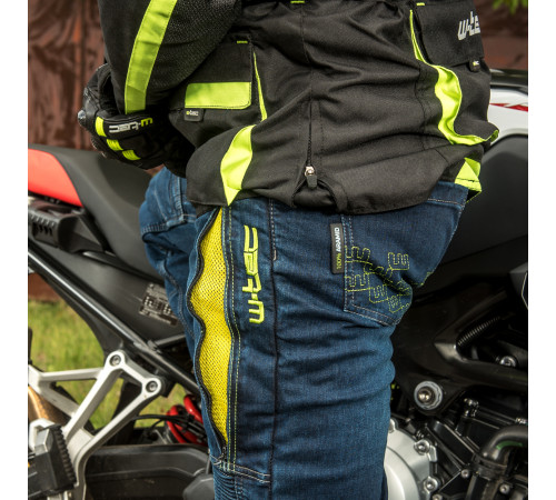 Чоловіча мотокуртка W-TEC Glomnitz NF-2205 - чорно-зелений / 5XL