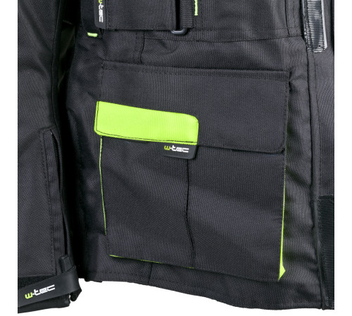 Чоловіча мотокуртка W-TEC Glomnitz NF-2205 - чорно-зелений / 5XL