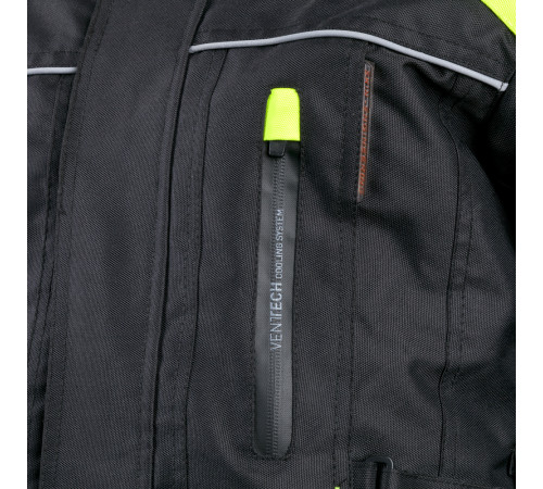 Чоловіча мотокуртка W-TEC Glomnitz NF-2205 - чорно-зелений / 5XL