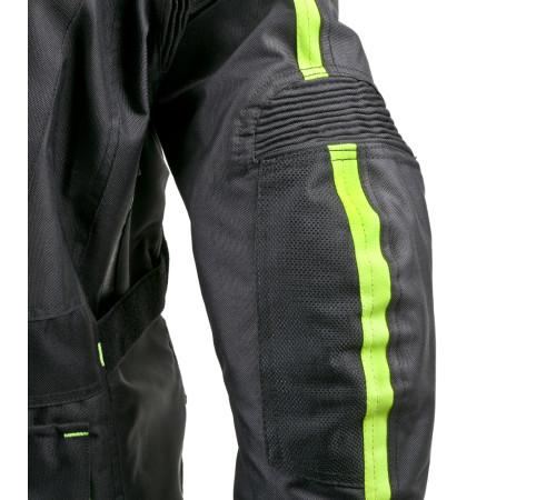 Чоловіча мотокуртка W-TEC Glomnitz NF-2205 - чорно-зелений / 5XL