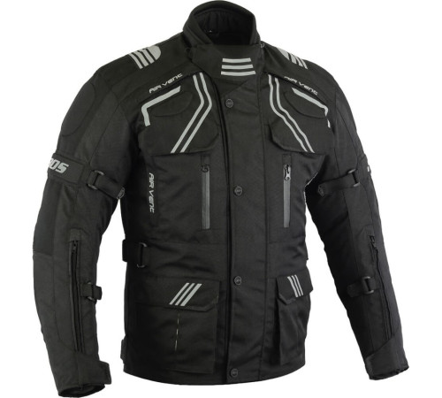 Чоловіча туристична мотокуртка BOS Temper - чорна/6XL Чоловіча туристична мотокуртка BOS Temper - чорна/6XL