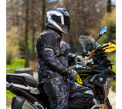 Чоловіча мотокуртка W-TEC Torebaro - чорно-сірий / S