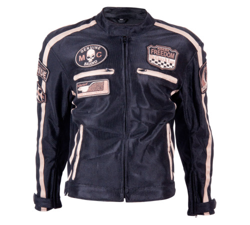 Літня мотокуртка BOS 6488  Black- чорна/4XL