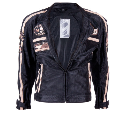 Літня мотокуртка BOS 6488  Black- чорна/4XL