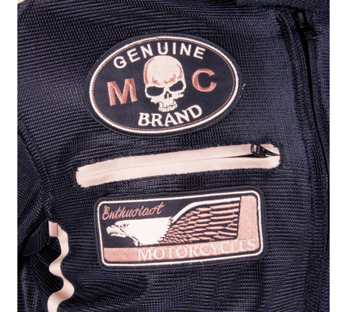 Літня мотокуртка BOS 6488  Black- чорна/4XL