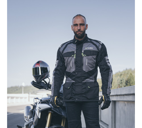 Чоловіча мото-куртка W-TEC Burdys Evo - розмір 3XL/чорно-сіра