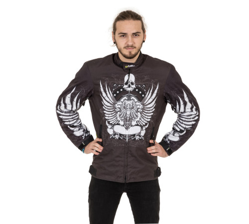 МотокурткаW-TEC Akyra - чорна з графікою/WL