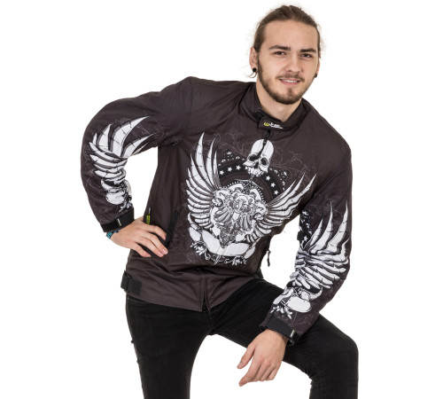 Мотокуртка W-TEC Akyra - чорна з графікою/VWL