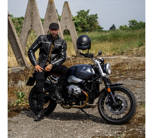 Шкіряна мото-куртка W-TEC Mathal - розмір S / чорна