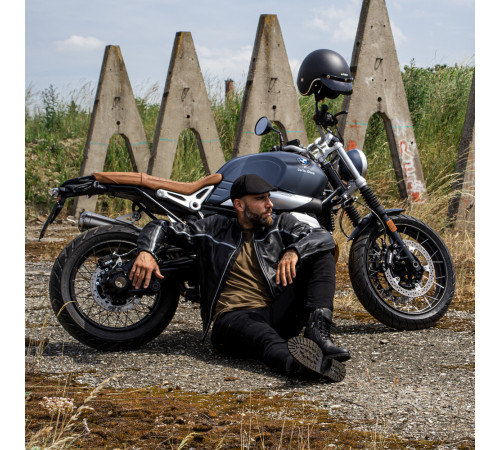 Шкіряна мото-куртка W-TEC Mathal - розмір S / чорна