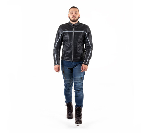Шкіряна мото-куртка W-TEC Mathal - розмір S / чорна