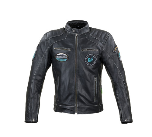Шкіряна мото куртка W-TEC Losial - чорний / S