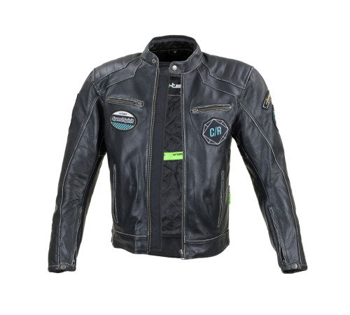 Шкіряна мото куртка W-TEC Losial - чорний / S