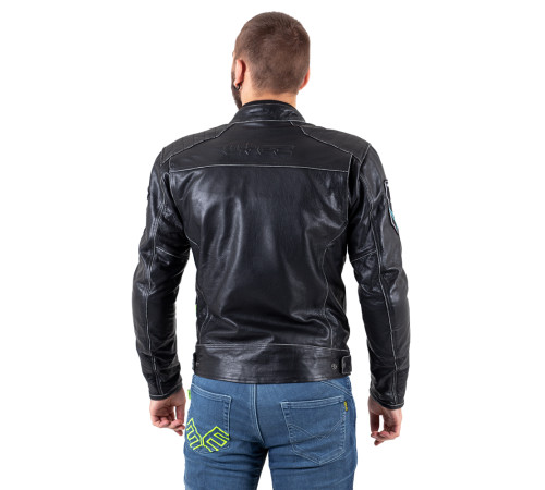 Шкіряна мото куртка W-TEC Losial - чорний / S