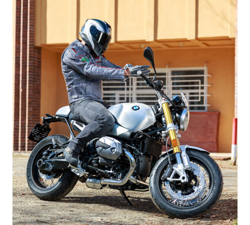 Чоловіча шкіряна мотокуртка W-TEC Sheawen Waxed Grey- сіра/розмір 4XL