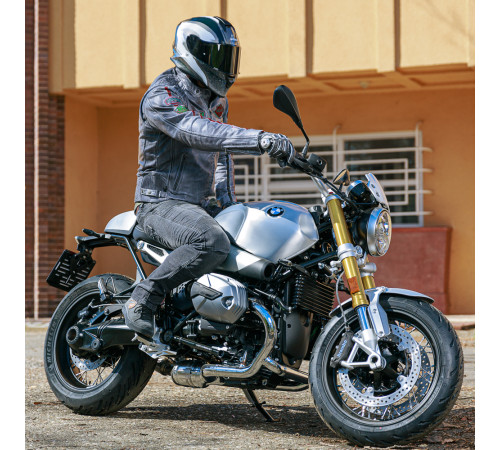 Чоловіча шкіряна мотокуртка W-TEC Sheawen Waxed Grey- сіра/розмір 4XL