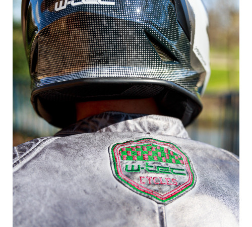 Чоловіча шкіряна мотокуртка W-TEC Sheawen Waxed Grey- сіра/розмір 4XL