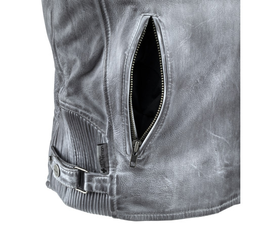 Чоловіча шкіряна мотокуртка W-TEC Sheawen Waxed Grey- сіра/розмір 4XL