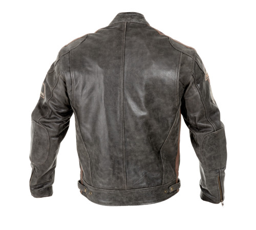 Чоловіча шкіряна мотокуртка W-TEC Antique Cracker - Коричнево-сірій / XL