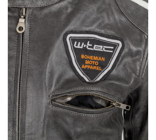 Чоловіча шкіряна мотокуртка W-TEC Antique Cracker - Коричнево-сірій / XL