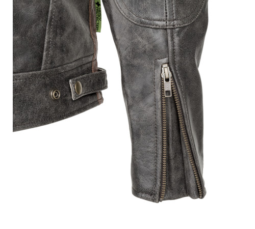 Чоловіча шкіряна мотокуртка W-TEC Antique Cracker - Коричнево-сірій / XL