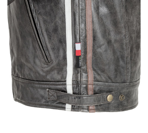 Чоловіча шкіряна мотокуртка W-TEC Antique Cracker - Коричнево-сірій / XL