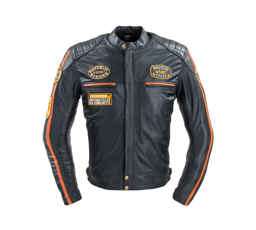 Чоловіча шкіряна мотокуртка W-TEC Sheawen Classic - чорна/ розмір XL