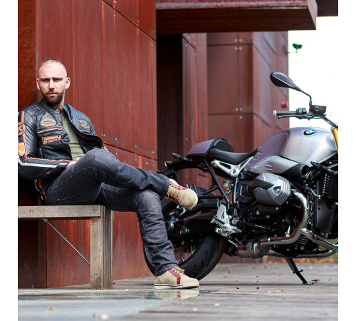 Чоловіча шкіряна мотокуртка W-TEC Sheawen Classic - чорна/ розмір XL