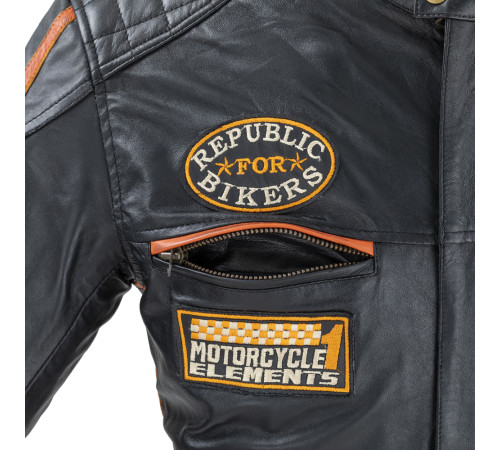 Чоловіча шкіряна мотокуртка W-TEC Sheawen Classic - чорна/ розмір XL