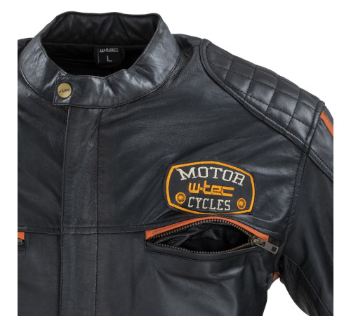 Чоловіча шкіряна мотокуртка W-TEC Sheawen Classic - чорна/ розмір XL