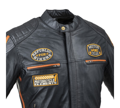 Чоловіча шкіряна мотокуртка W-TEC Sheawen Classic - чорна/ розмір XL