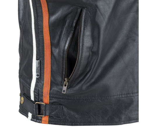 Чоловіча шкіряна мотокуртка W-TEC Sheawen Classic - чорна/ розмір XL