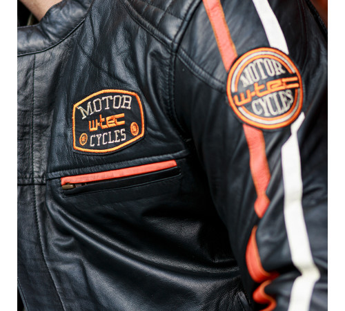 Чоловіча шкіряна мотокуртка W-TEC Sheawen Classic - чорна/ розмір XL