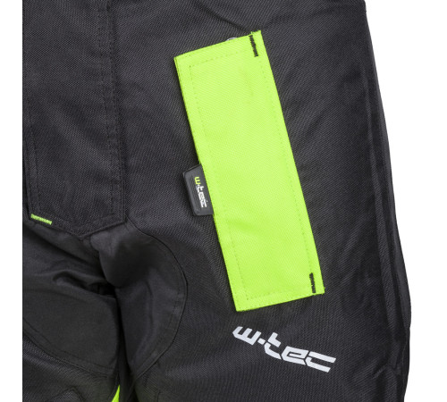 Чоловічі мотоштани W-TEC Rusnac NF-2607 - чорні зі зеленими вставками/4XL