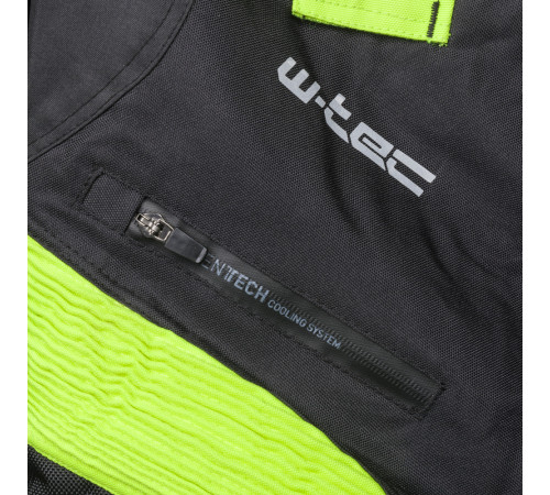Чоловічі мотоштани W-TEC Rusnac NF-2607 - чорні зі зеленими вставками/4XL