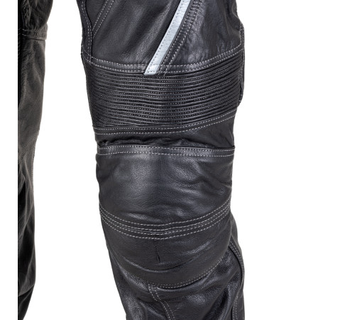 Шкіряні мотоштани W-TEC Vilglen - чорний / 3XL