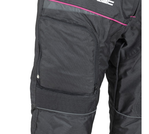 Жіночі мотоштани W-TEC Propant Lady - чорно-рожеві/3XL
