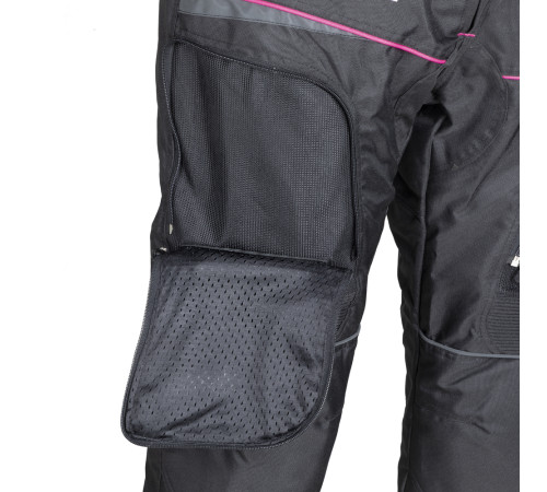 Жіночі мотоштани W-TEC Propant Lady - чорно-рожеві/3XL