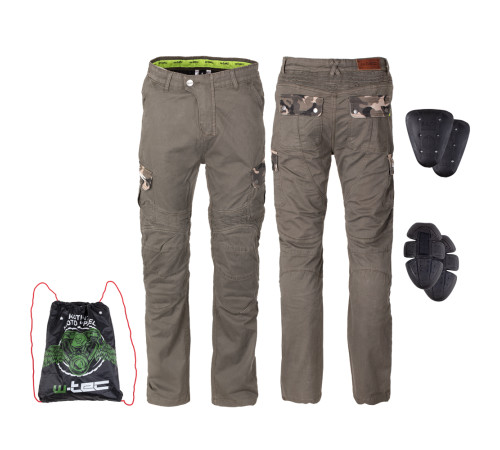 Чоловічі мотоштани W-TEC Shoota - Оливково-зелений/розмір S
